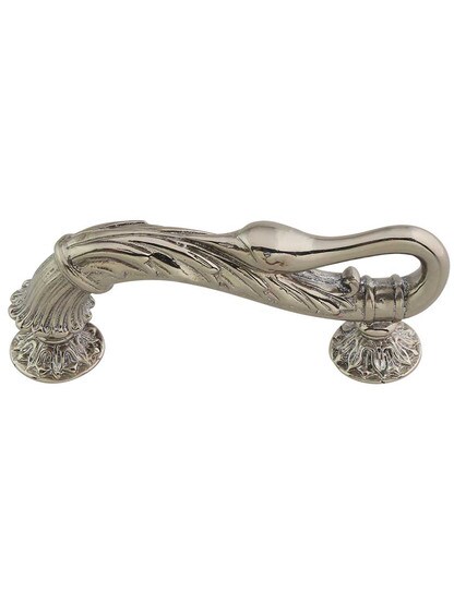 Swans Pull - 3 inch Center-to-Center in White Brass.